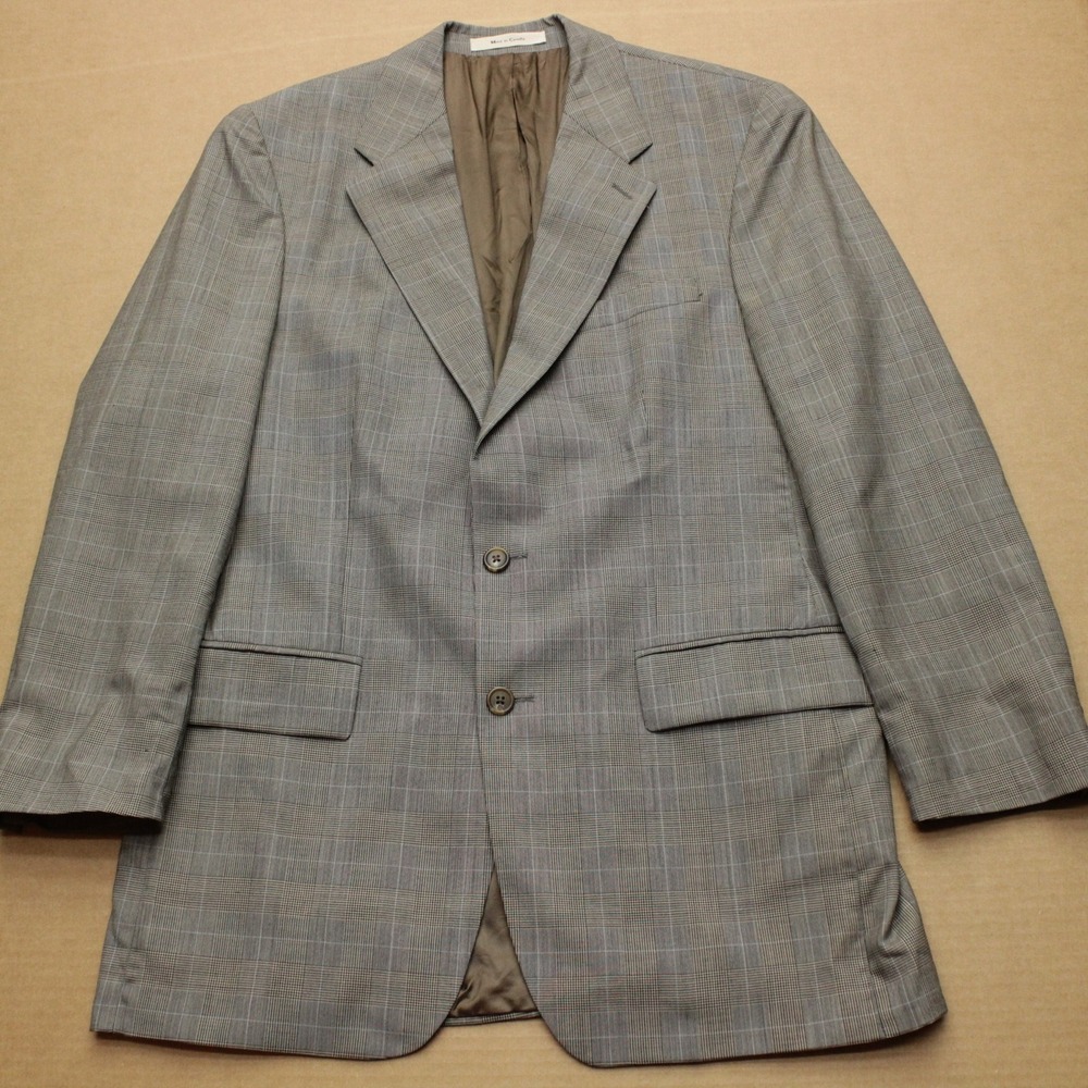 Vintage Polo University Club Ralph Lauren Blazer Mens 41T Brown Glen Plaid Wool